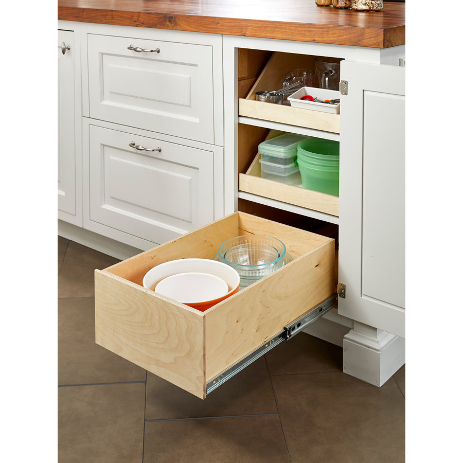 Slide-A-Shelf Made-To-Fit 8 Inch High Box Unit Full Extension Rails with Soft Closing Feature